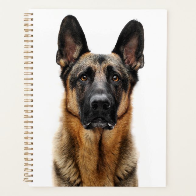 German Shepherd Sitting Up Planner (Front)