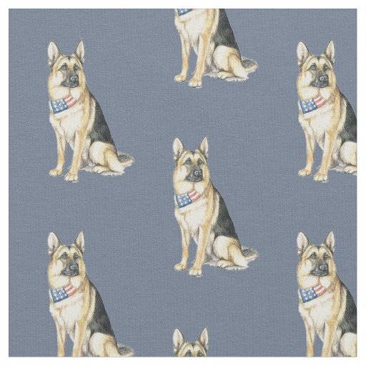 German Shepherd SittingDog Art Fabric Zazzle