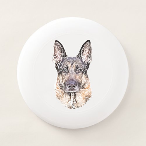 German Shepherd Sketched Dog Art Wham_O Frisbee