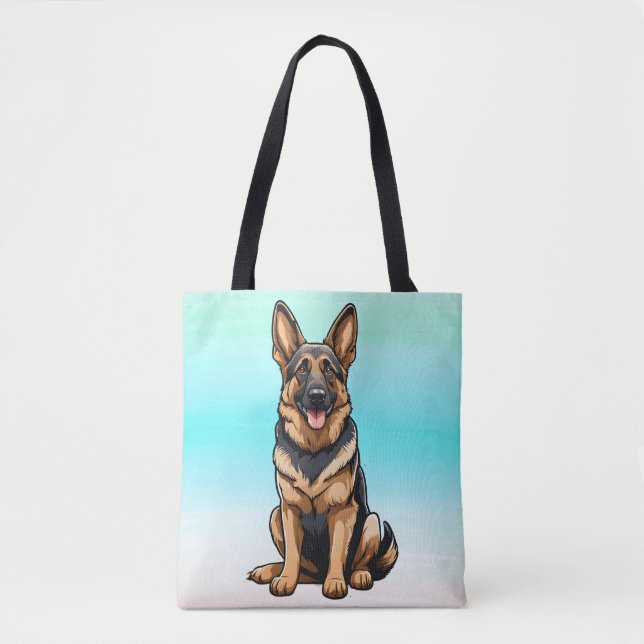 German Shepherd Smiling Tote Bag (Front)