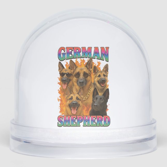 German Shepherd Snow Globe (Front)