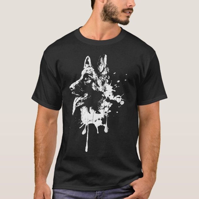 German Shepherd Splash Dog  Pet Owner Cute T-Shirt (Front)