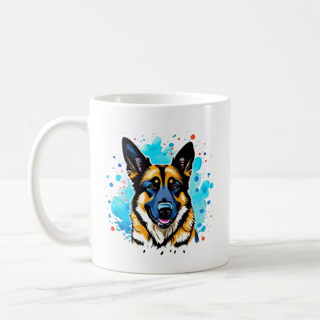 German Shepherd Splash Mug (Left)