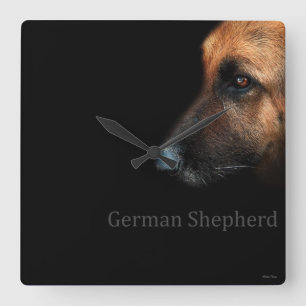 German Shepherd Square Wall Clock