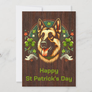 German Shepherd St Patrick's Day Shepherd Dog Gift Holiday Card