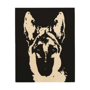 German Shepherd Stencil Wood 8"x10" Wall Art