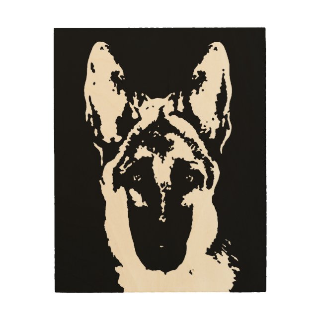 German Shepherd Stencil Wood 8"x10" Wall Art (Front)
