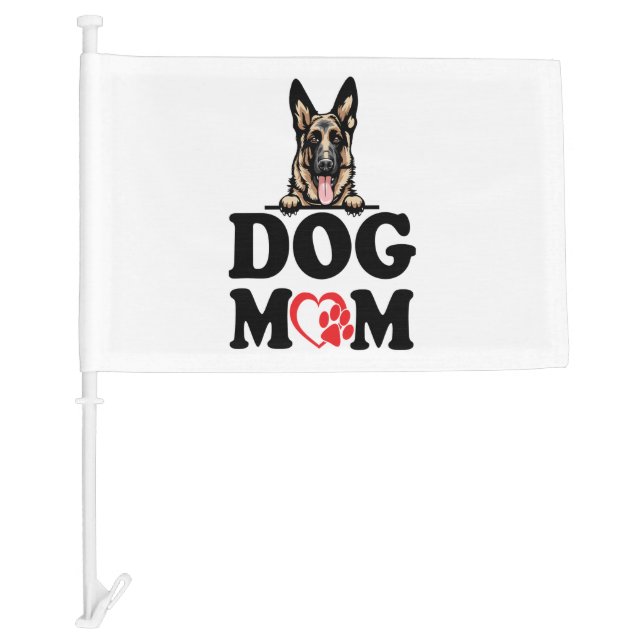 German Shepherd Stickers - German Shepherd Dog Mom Car Flag (Front)