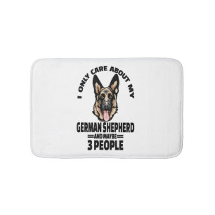 German Shepherd Stickers - I Only Care About My Ge Bath Mat