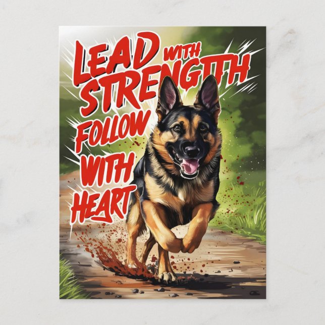 German Shepherd Strength and Heart Postcard (Front)