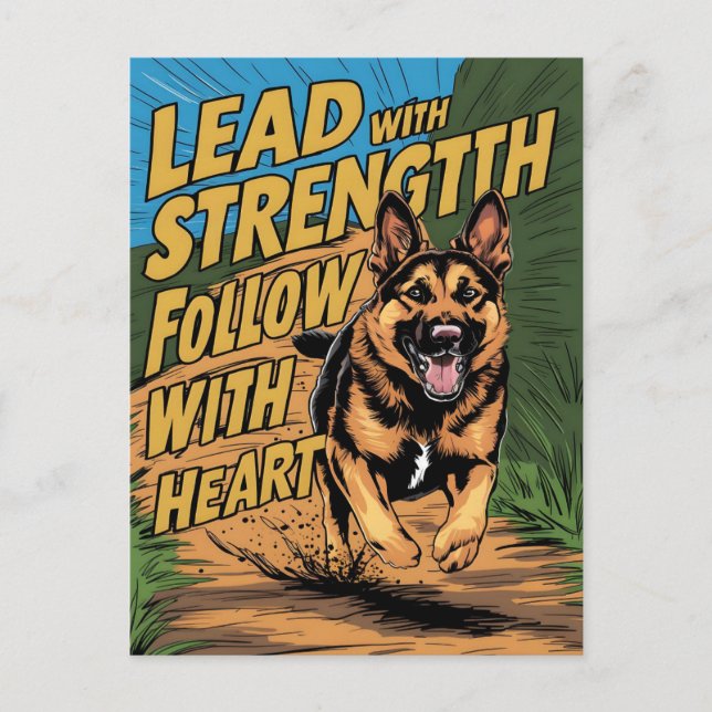 German Shepherd Strength & Heart Postcard (Front)