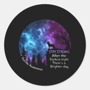 German Shepherd Suicide Awareness Stay Strong Gift Classic Round Sticker
