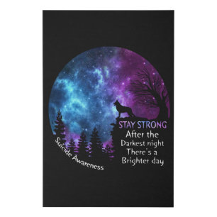 German Shepherd Suicide Awareness Stay Strong Gift Faux Canvas Print