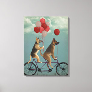 German Shepherd Tandem Canvas Print
