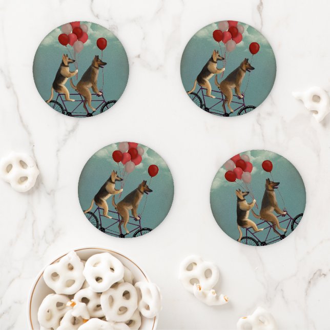 German Shepherd Tandem Coaster Set (In Situ)