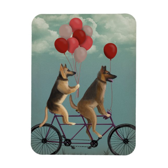 German Shepherd Tandem Magnet (Vertical)