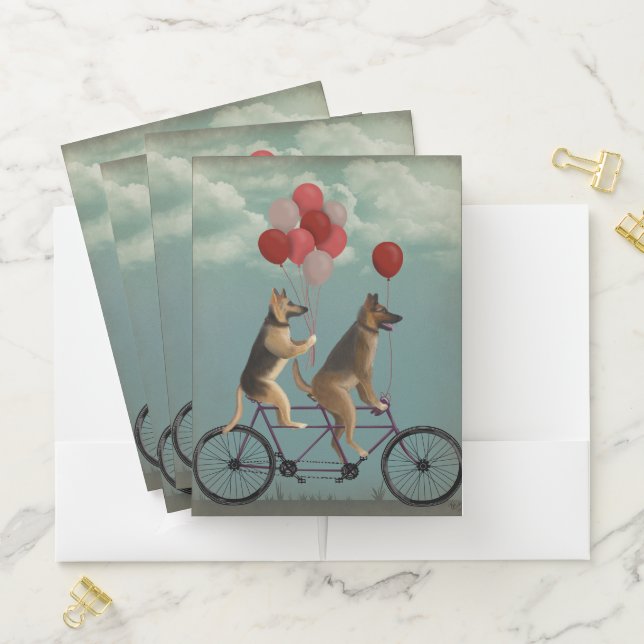 German Shepherd Tandem Pocket Folder (In Situ)