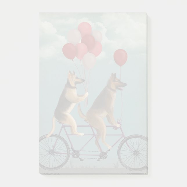German Shepherd Tandem Post-it Notes (Front)