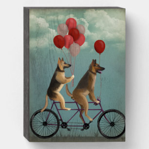 German Shepherd Tandem Wooden Box Sign