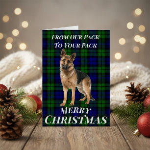 German Shepherd Tartan Christmas Card