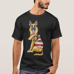 German Shepherd Tattoo Dog I Love Dad Fathers T-Shirt