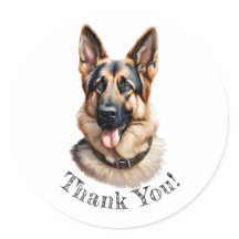 German Shepherd Thank You! Stickers