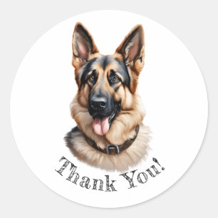 German Shepherd Thank You! Stickers