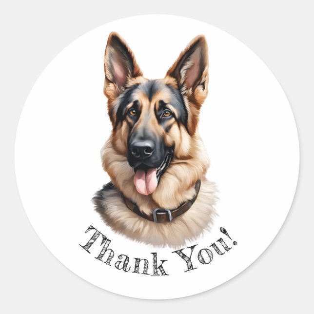 German Shepherd Thank You!  Stickers (Front)
