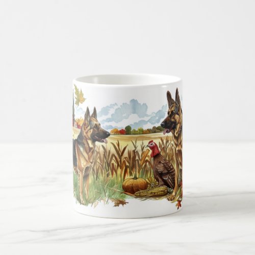 German Shepherd Thanksgiving Harvest Turkey Coffee Mug