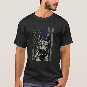 German Shepherd Thin Blue Line Police Dog T-Shirt