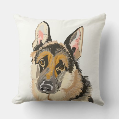 German Shepherd Throw Pilllow Throw Pillow