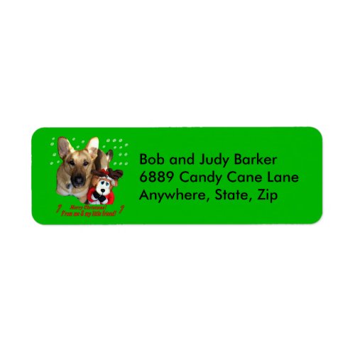 German Shepherd  Toy Reindeer Address Labels