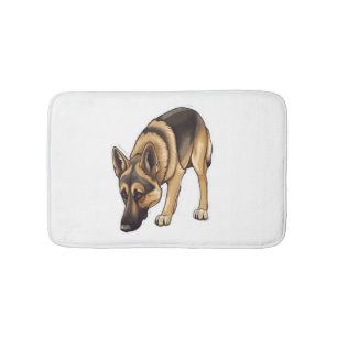 German Shepherd Tracking  Bath Mat