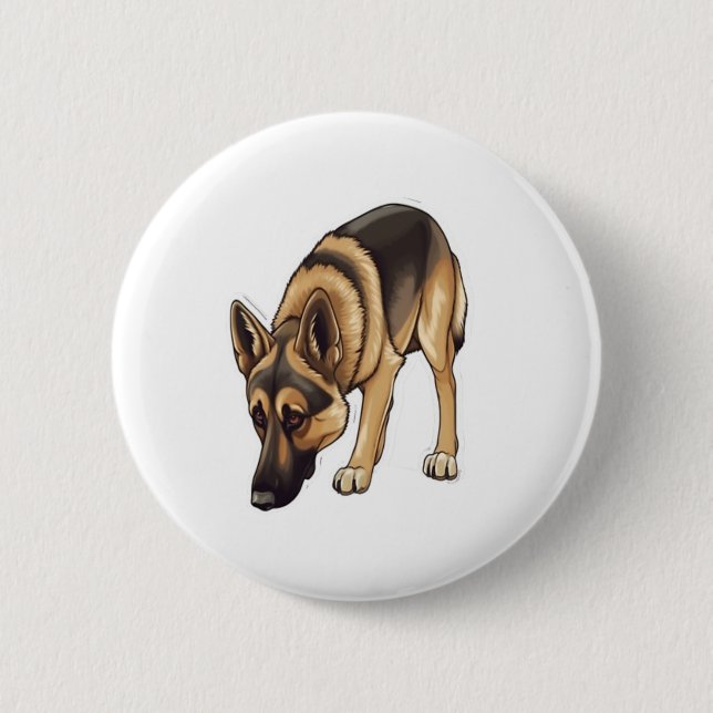 German Shepherd Tracking  Button (Front)