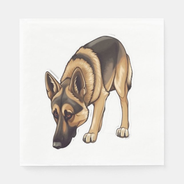 German Shepherd Tracking  Napkins (Front)