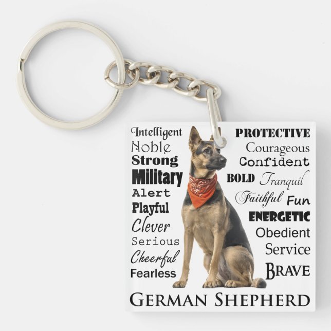 German Shepherd Traits Keychain (Front)