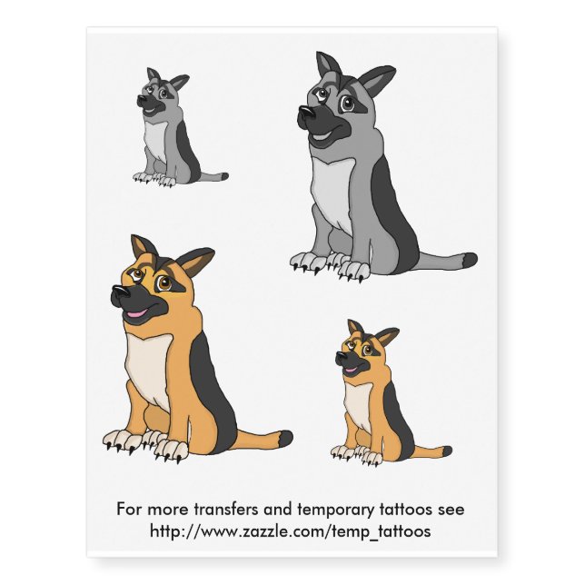 German Shepherd transfers & temporary tattoos (Front)