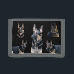 GERMAN SHEPHERD     TRIFOLD WALLET<br><div class="desc">The majestic German Shepherd helps create the perfect wallet for any dog lover
Model: Chewie</div>