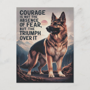 German Shepherd Triumphs Over Fear Postcard