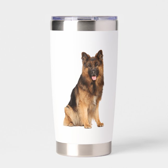 German Shepherd,tumbler wrap straight  design, dog Insulated Tumbler (Front)
