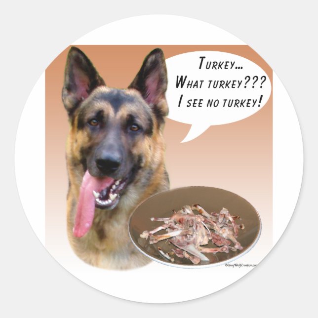 German Shepherd Turkey Classic Round Sticker (Front)