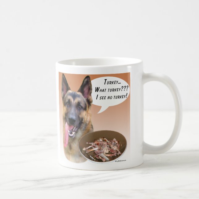 German Shepherd Turkey Coffee Mug (Right)