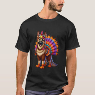 German Shepherd Turkey Funny Thanksgiving Animal D T-Shirt