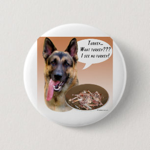 German Shepherd Turkey Pinback Button