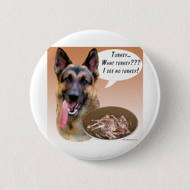 German Shepherd Turkey Pinback Button (Front)