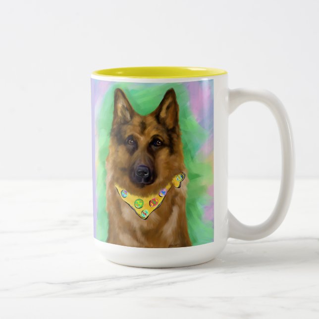 GERMAN SHEPHERD Two-Tone COFFEE MUG (Right)