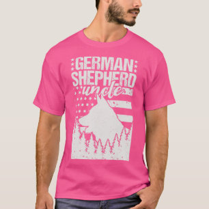 German Shepherd Uncle American Flag T-Shirt