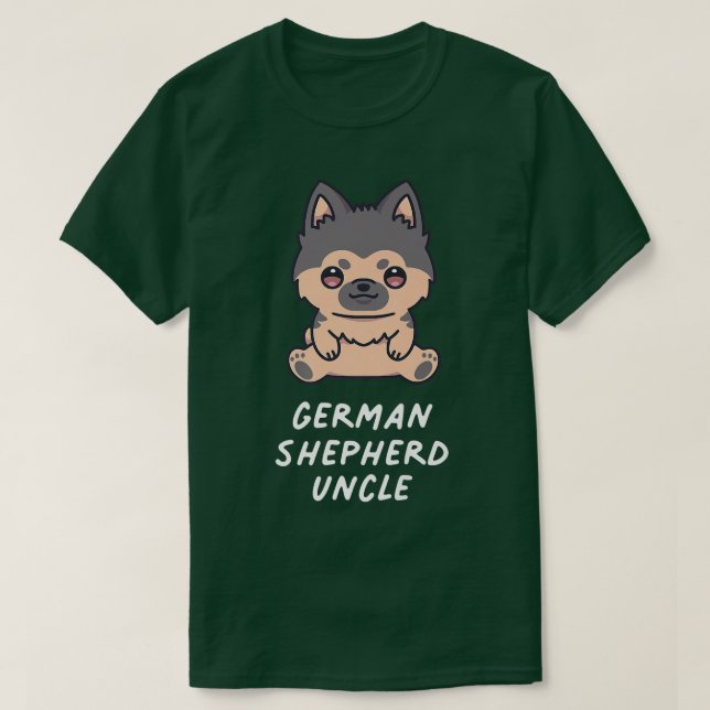 German Shepherd Uncle Kawaii Anime Dog Lover Owner T-Shirt (Design Front)