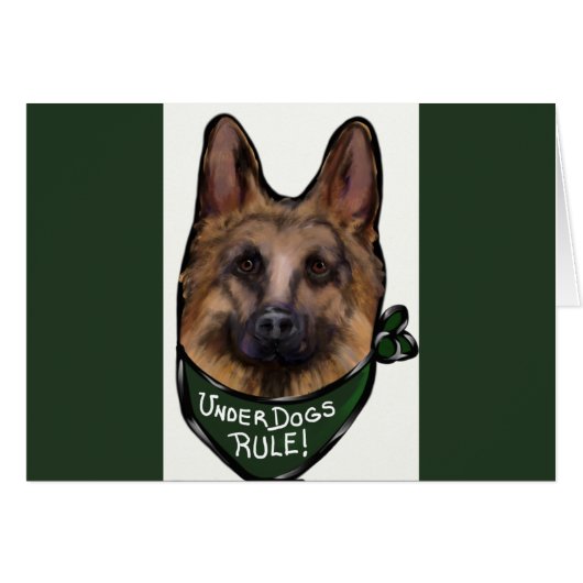 GERMAN SHEPHERD UNDERDOG CARDS (Front Horizontal)