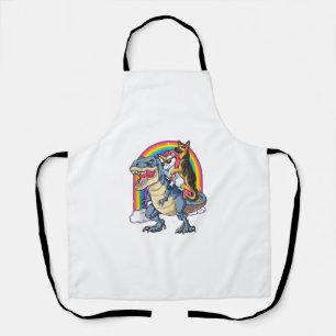 German Shepherd Unicorn Dinosaur T rex Funny Rainb Apron